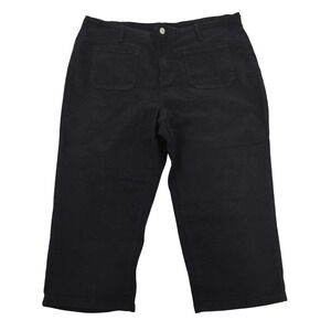 Luvamia Black Crop Pants 2XL Stretch Cotton Blend High Rise‎ 19" Inseam